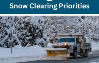 Graphic of Snow Plowing Road for Snow Clearing Priorities post.